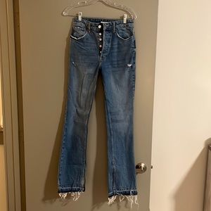 Free People Split Hem High-Rise Jeans